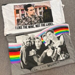 2 Size Medium Graphic Tank Tops, Schitts Creek/Queer Eye
